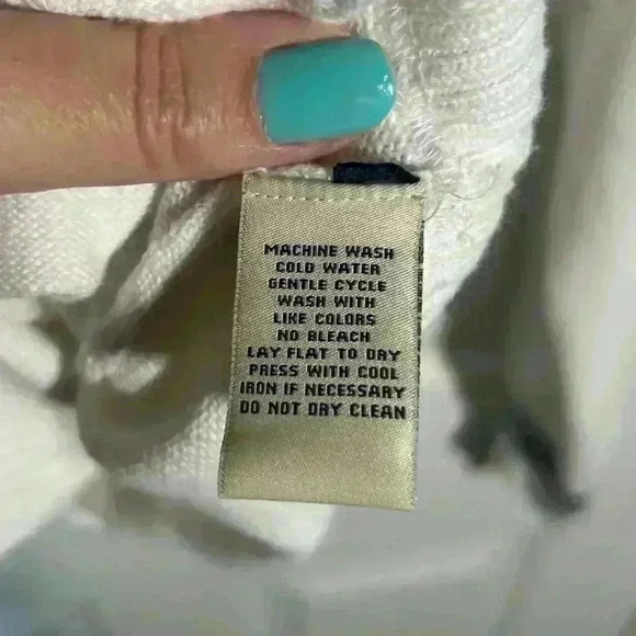 Polo Jeans Company Ralph Lauren Ladies Tennis Sweater. White/Navy. Size Large. - Picture 7 of 8